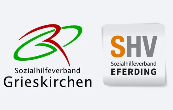 Logos vom Sozialhilfeverband Grieskirchen und SHV Eferding
