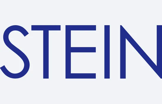 Blauer Buchstabe S gefolgt von dem Wort STEIN in blauer Schrift