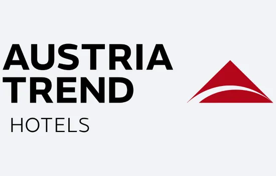 Logo der Austria Trend Hotels mit rotem geometrischen Design