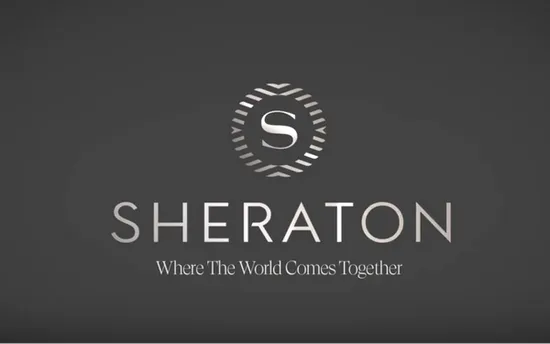 Sheraton-Logo mit dem Slogan 'Where The World Comes Together'
