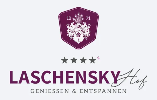 Laschensky Hof Logo mit Wappen, 1871, fünf Sterne, genießen und entspannen