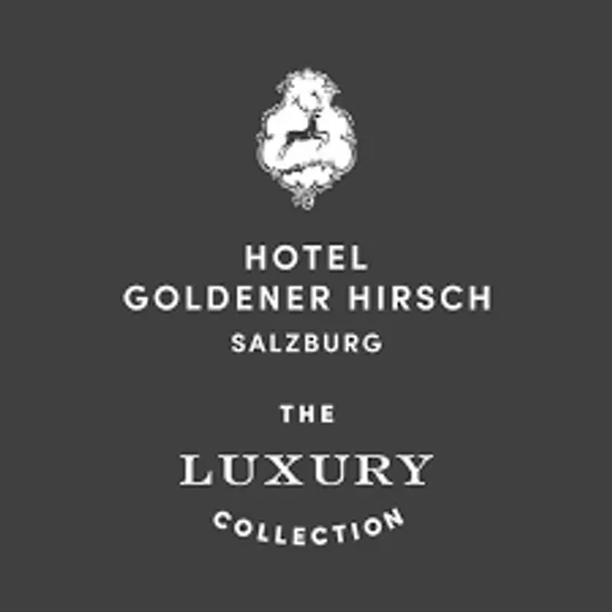 Logo von Hotel Goldener Hirsch Salzburg auf dunklem Hintergrund